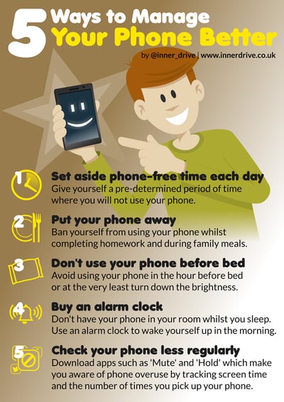5 ways to help students manage their phone better infographic