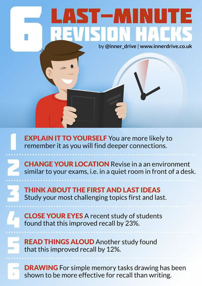 6 last minute revision hacks infographic