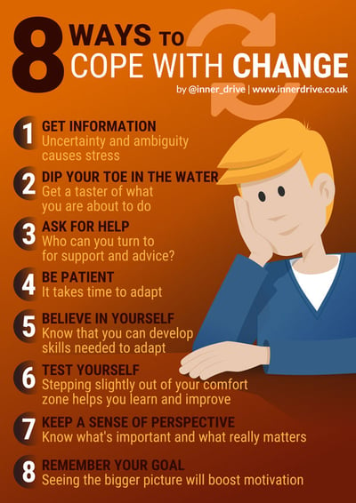 8 ways to cope with change infographic poster