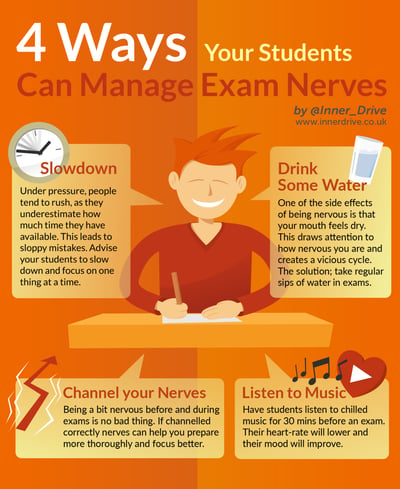4 ways your students can manage exam nerves infographic