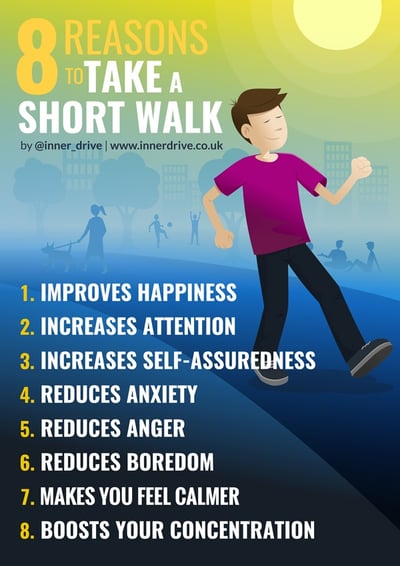 8 reasons to take a short walk infographic