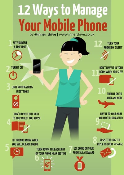 12 ways to manage your mobile phone infographic